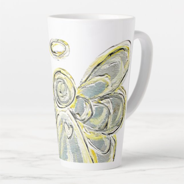 Taza De Café Latte Copa Latte Mug Angel Personalizado de Guardianes d (Ángulo derecho)