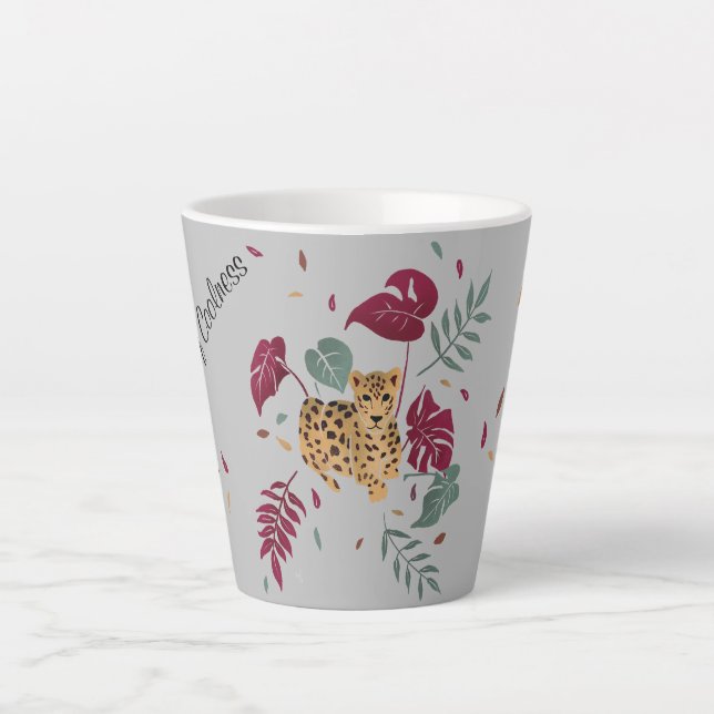 Taza De Café Latte Copa Leopard de la frescura (Anverso)