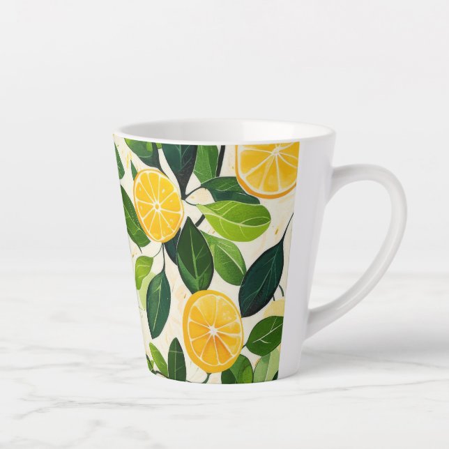 Taza De Café Latte "Copas de Espresso con limón Bliss" (Derecha)