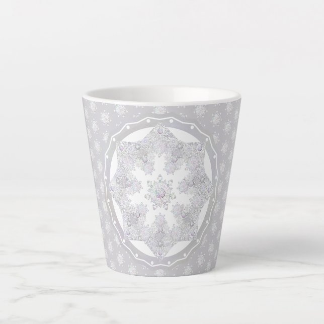 Taza De Café Latte Copo de nieve blanco (Anverso)