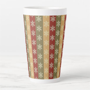 Taza De Café Latte copos de navidad de colores tradicionales a rayas
