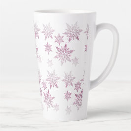 Taza De Café Latte Copos de nieve de mejilla rosa