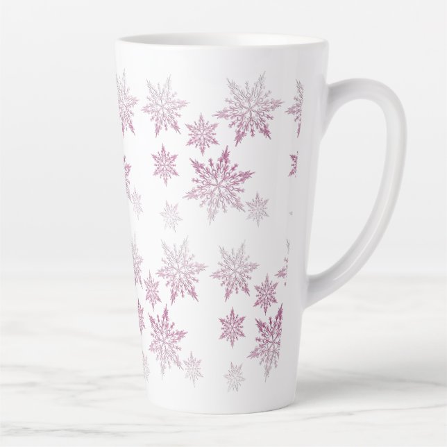 Taza De Café Latte Copos de nieve de mejilla rosa (Derecha)