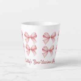 Taza De Café Latte Coqueta personalizada "Bow" dacita Bow rosa