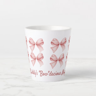 Taza De Café Latte Coqueta personalizada "Bow" dacita Bow rosa