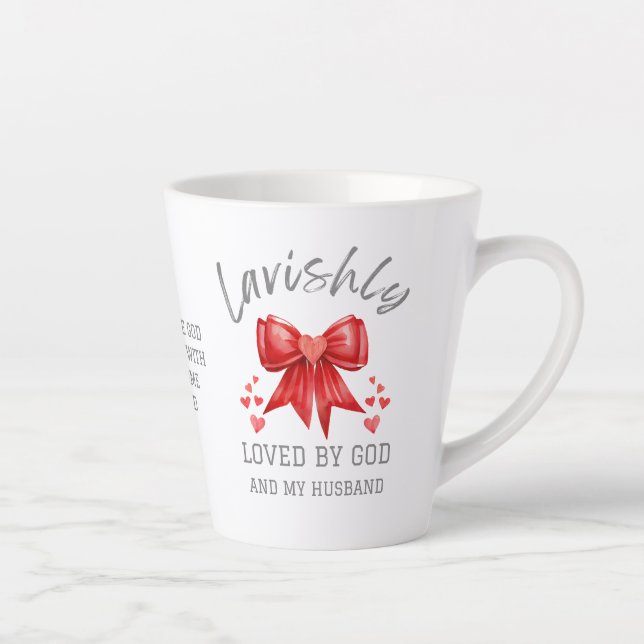 Taza De Café Latte Coquette Bow LAVISHLY LOVLY Christian Valentine (Derecha)
