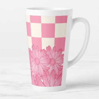 Taza De Café Latte Coquette Latte Mug de patrón floral controlado