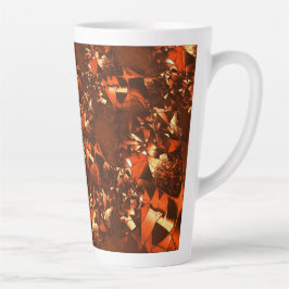 Taza De Café Latte Coral marrón brillante y grabado en relieve