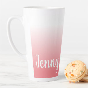 Taza De Café Latte Coral Ombre Personalizado