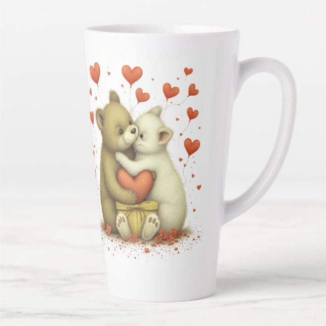 Taza De Café Latte corazón 7777 (Derecha)