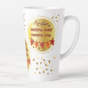 Taza De Café Latte Corazón Agradecido Alma Agradecida
