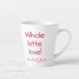 Taza De Café Latte Corazón, amor total, Personalizado gracioso
