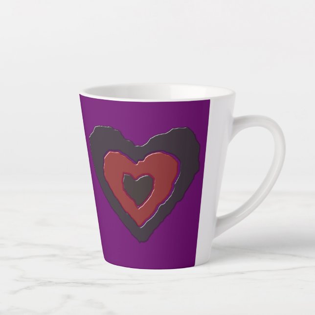 Taza De Café Latte Corazón de amor de fusión gótica (Derecha)