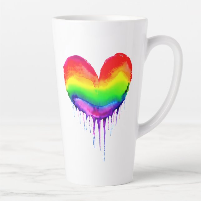 Taza De Café Latte Corazón de fusión | El amor es amor LGBTQIA+ (Derecha)