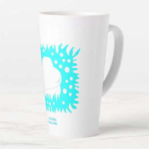 Taza De Café Latte Corazón de Nieve de Invierno Grande Latte Mug