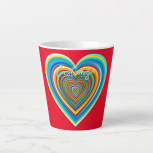 Taza De Café Latte Corazón de San Valentín multicolor Thunder_Cove
