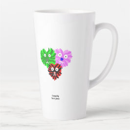 Taza De Café Latte Corazón de zumbidos grandes latte