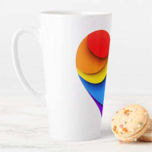 Taza De Café Latte Corazón en forma de SlipperyJoe en capas de arcoír