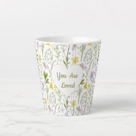 Taza De Café Latte Corazón Floral Pequeño Te Aman