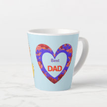 Corazón oxidado. Texto MEJOR DAD Latte Mug