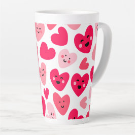 Taza De Café Latte Corazón Rojo Personalizado Feliz Día de San Valent