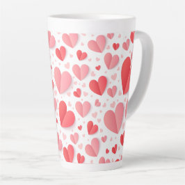 Taza De Café Latte Corazón Rojo Romántico Feliz Día de San Valentín R