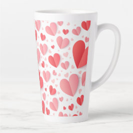 Taza De Café Latte Corazón Rojo Romántico Feliz Día de San Valentín R