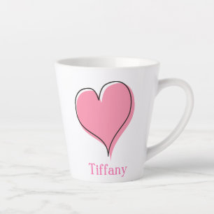 Taza De Café Latte Corazón rosado lindo