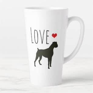 Taza De Café Latte Corazón San Valentín  Perros de la Boxer de Amor