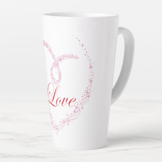 Taza De Café Latte Corazón suave (Ángulo derecho)