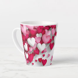 Taza De Café Latte Corazones