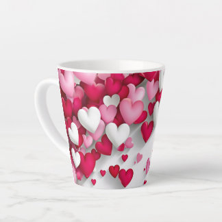 Taza De Café Latte Corazones