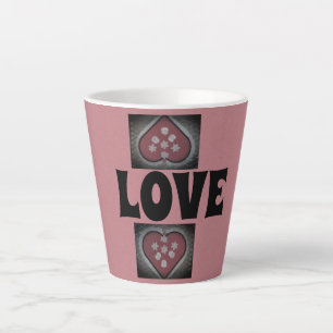Taza De Café Latte Corazones con cefalea