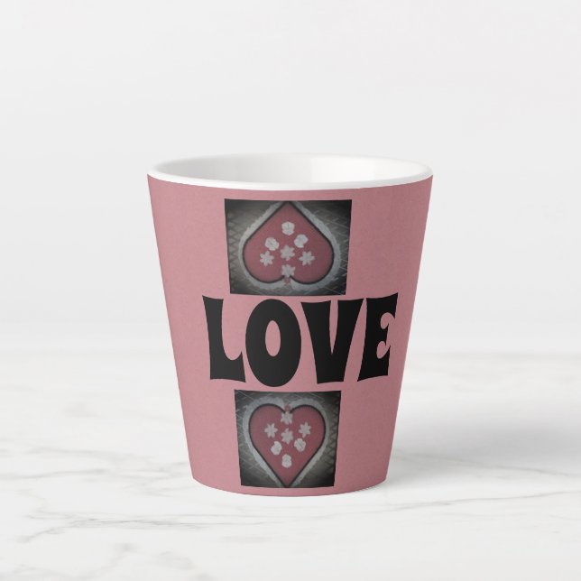 Taza De Café Latte Corazones con cefalea (Anverso)