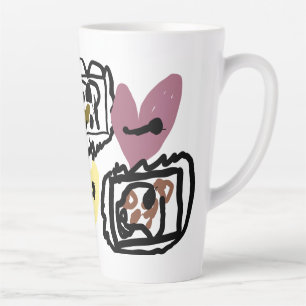 Taza De Café Latte corazones de American Bulldog