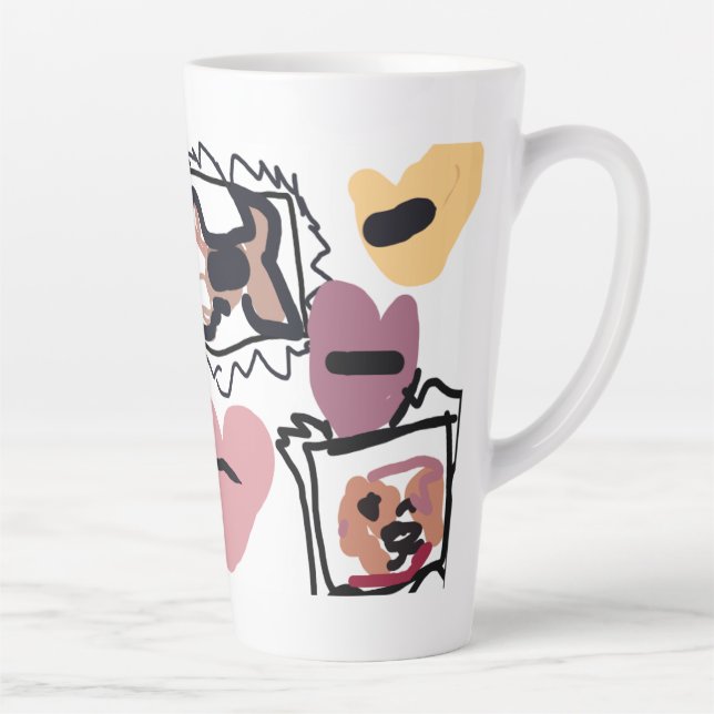 Taza De Café Latte Corazones de beagle (Derecha)