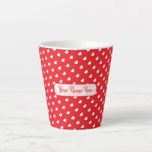 Taza De Café Latte Corazones Feliz Día de San Valentín Patrón de Amor