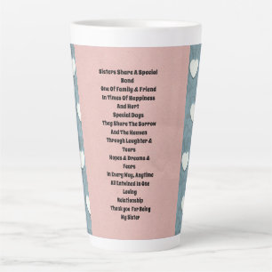 Taza De Café Latte Corazones marismas de hermana