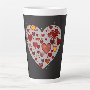 Taza De Café Latte Corazones Pequeños
