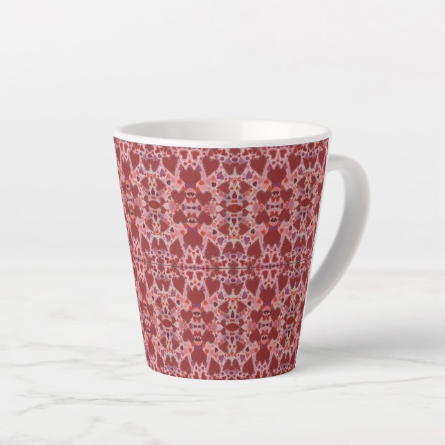 Taza De Café Latte Corazones Rojo y Rosa (Ángulo derecho)