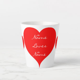 Taza De Café Latte Corazones rojos Valentine Thunder_Cove