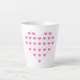 Taza De Café Latte Corazones rosados