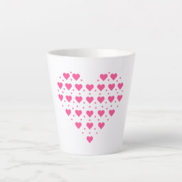 Taza De Café Latte Corazones rosados
