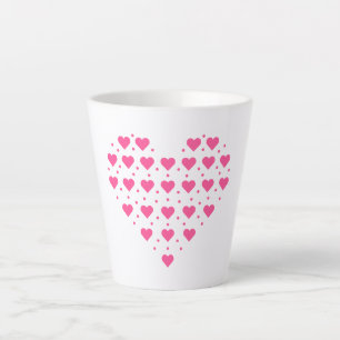 Taza De Café Latte Corazones rosados