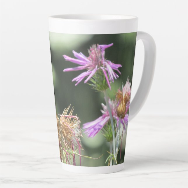 Taza De Café Latte Corfu Lilac Wildflowers (Ángulo derecho)