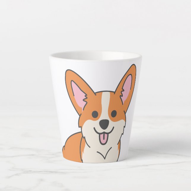 Taza De Café Latte Corgi de corte (Anverso)