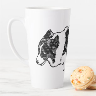 Taza De Café Latte Corgi en puntos de alegría