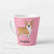 Corgi Galés Pembroke Rojo Sobre Corazones Rosas Co