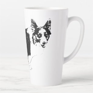 Taza De Café Latte Corgi Ojos Brillantes Invierno Guiño
