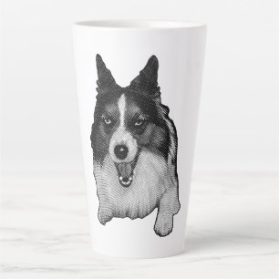 Taza De Café Latte Corgi Saludo Con Nieve